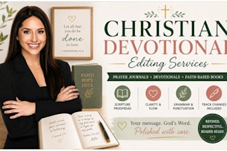 edit your christian devotional prayer journal or faith based book