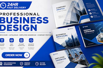 design business brochure, catalogue design, employee handbook, company profile