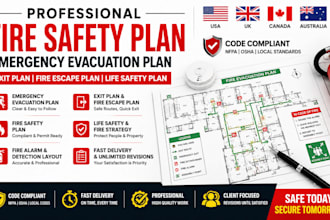 design uk usa fire safety plan emergency evacuation plan exit fire escape plan