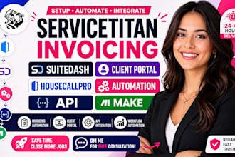 servicetitan invoicing suitedash client portal housecallpro automation api make