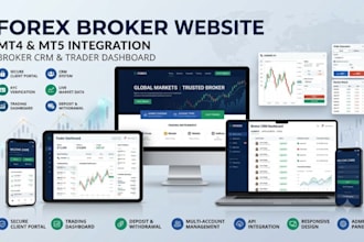 build a forex broker website with mt4 mt5 CRM and trader dashboard