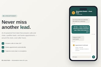 build an ai receptionist for your business to answer calls and book appointments