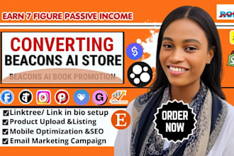 beacons ai store beacons ai book promotion linktree beacons ai website redesign