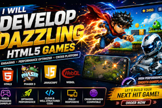 develop html5 game, browser game with phaser, javascript game, webgl game