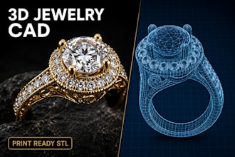 do 3d cad model jewelry design 360 render cad and realistic rendering