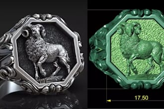 design 3d jewelry cad model for rings, pendants, earrings and 3d printing