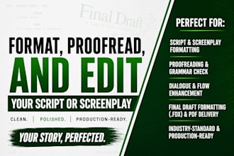 format, edit, proofread, and polish your screenplay in final draft