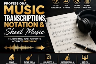 do music transcriptions, notation and sheet music