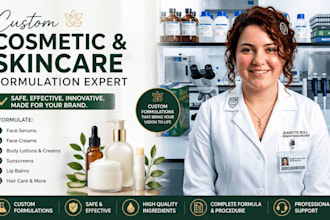 cosmetic and skincare formulation, face serums, body cream, sunscreens, lip balm