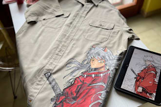 hand paint custom anime and culture designs on apparel