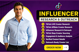 influencer research influencer outreach tiktok live creator tik tok affiliate