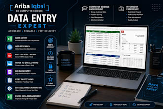 excel data entry,  copy paste, PDF to excel, web research, CRM data