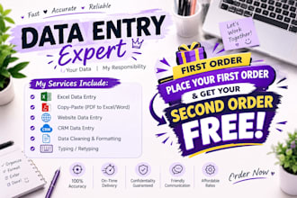 excel data entry,  copy paste, PDF to excel, web research, CRM data