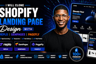 clone shopify landing page design with replo, gempages, pagefly