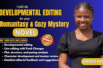 do  developmental editing for your romantasy or cozy mystery novel