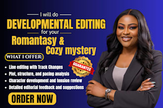 do  developmental editing for your romantasy or cozy mystery novel
