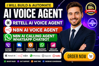 retell ai voice agent, n8n ai voice agent, ai calling agent whatsapp chatbot