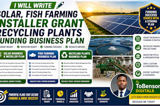 write solar, fish farming installer grant recycling plants funding business plan