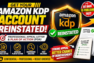write a professional amazon KDP reinstatement appeal letter