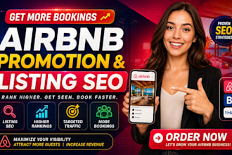 do airbnb SEO, airbnb promotion, vrbo marketing to increase bookings
