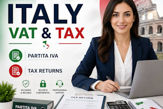 register italy vat, partita iva, file italian tax return and income tax return