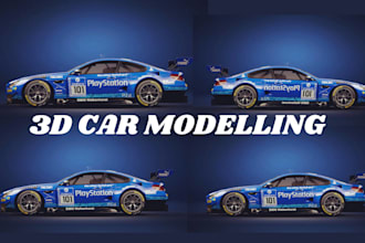create realistic 3d car models for games, rendering and 3d printing