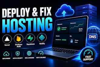 deploy and fix vercel, firebase auth, supabase, netlify hosting and dns issue
