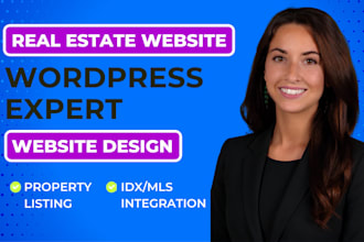 design property listing, real estate, wordpress website with idx mls integration