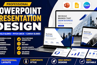 design, redesign business slides, company presentation, business pitch deck