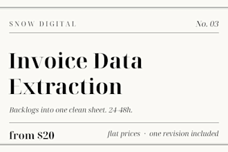 extract invoice data into a clean organized spreadsheet
