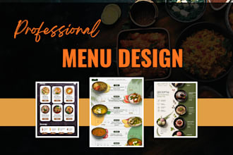 design professional menu design, food menu, restaurant and drink menu design