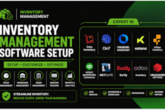 setup zoho inventory , cin7 or any inventory management software