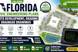 design florida civil engineering plans, site development, grading and drawings
