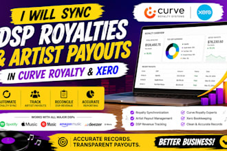 sync dsp royalties and artist payouts in curve royalty and xero