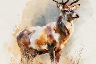create hand painted watercolor animal illustrations