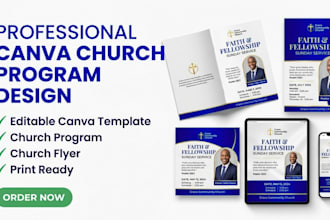 design and redesign editable canva template church event flyer booklet design