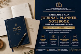 design KDP logbook checklist planner journal and notebook interior and cover
