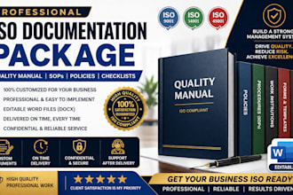 create professional iso 9001,iso 14001,iso45001 sops quality manual and document