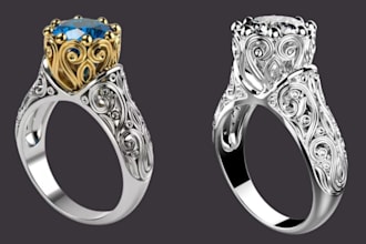 create rhino matrixgold jewelry cad models for 3d printing and manufacturing