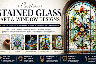 create custom stained glass art and window designs