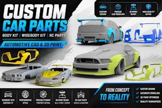 3d car model body kit vehicle parts rc widebody automotive stl step 3d printing