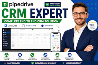 pipedrive end to end CRM solution pipeline training migration justcall