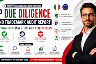 do IP due diligence, trademark audit report for startups, investors acquisitions