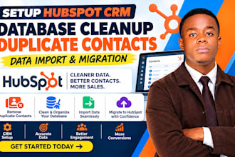 setup hubspot CRM database cleanup duplicate contacts data import migration