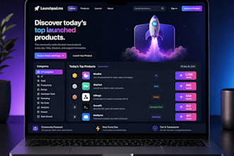 a product hunt style launchpad website for your startup