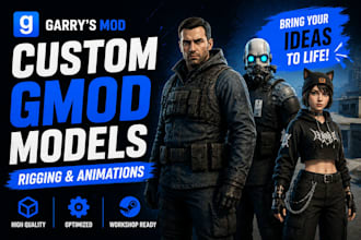 create custom gmod models, rigging, and animations