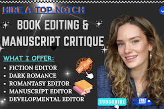 developmental edit romantasy dark romance and science fiction novel and feedback