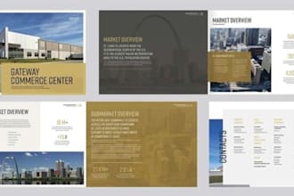 design commercial real estate offering memorandum brochure, prospectus booklet