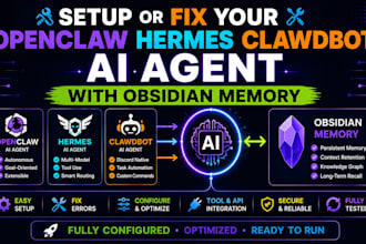 setup or fix your openclaw hermes clawdbot multi ai agent with obsidian memory