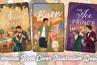design romance book cover illustration, amazon kdp ebook cover design